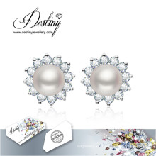 Schicksal Schmuck Kristalle von Swarovski Ohrringe Perlen Blumen Ohrringe